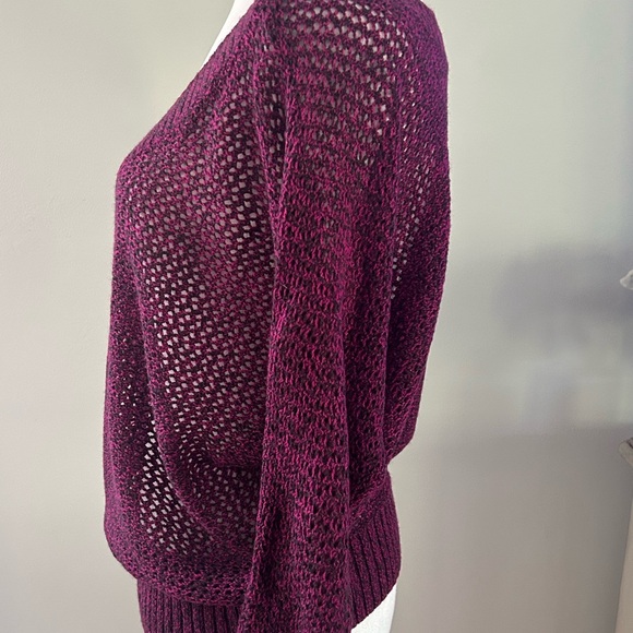 Express Women's V-Neck Sweater - Deep Purple - Picture 4 of 9